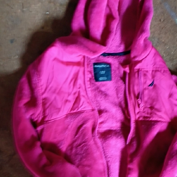 Nautica Girls' Bright Pink Hooded Fleece Jacket - Picture 2 of 6